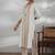 women striped regular thread work kurta with trousers & with dupatta