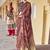 Brown ajrak printed block dabu saree
