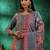women ethnic motifs printed regular mirror work linen kurta with trousers & with dupatta