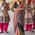 Beige ajrak printed leheriya saree