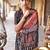 Beige ajrak printed leheriya saree