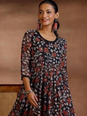 women floral printed empire kurta with palazzos & with dupatta 2