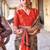 Beige ajrak block leheriya saree