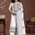 women ethnic motifs embroidered regular thread work linen kurta with trousers & with dupatta