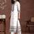 women ethnic motifs embroidered regular thread work linen kurta with trousers & with dupatta