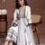 women ethnic motifs embroidered regular thread work linen kurta with trousers & with dupatta