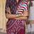 Beige ajrak block leheriya saree