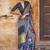 Navy blue ajrak block leheriya saree