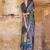 Navy blue ajrak block leheriya saree