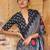 Navy blue ajrak block leheriya saree
