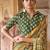 Mustard ajrak block silk blend leheriya saree