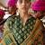 Mustard ajrak block silk blend leheriya saree