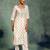 women ethnic motifs printed regular thread work kurta with trousers & with dupatta