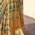 Mustard ajrak block silk blend leheriya saree