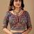 Multicolor paisley embroidered silk blend designer banarasi saree