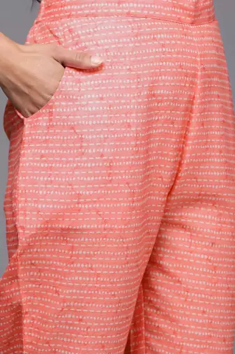 women ethnic motifs printed regular thread work kurta with palazzos