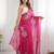 Pink embellished sequinned organza heavy work ready to wear saree