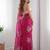 Pink embellished sequinned organza heavy work ready to wear saree