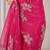 Pink embellished sequinned organza heavy work ready to wear saree