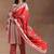 women ethnic motifs printed regular kurta with trousers & with dupatta