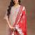 women ethnic motifs printed regular kurta with trousers & with dupatta