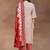 women ethnic motifs printed regular kurta with trousers & with dupatta