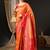 Peach peach-coloured & red ethnic motifs woven design zari kanjeevaram saree