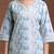 women printed regular thread work kurta with trousers & with dupatta