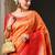 Peach peach-coloured & red ethnic motifs woven design zari kanjeevaram saree