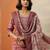 women ethnic motifs printed regular thread work kurta with trousers & with dupatta