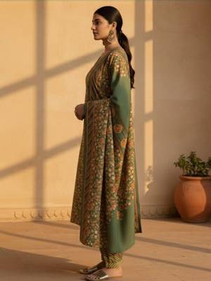 women floral printed regular kurta with dhoti pants & with dupatta 4