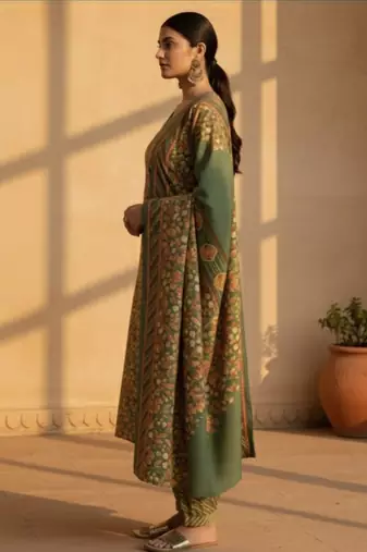 women floral printed regular kurta with dhoti pants & with dupatta