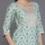 women ethnic motifs printed regular sequinned kurta with trousers & with dupatta