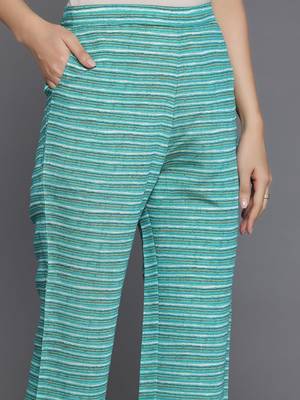women ethnic motifs printed regular sequinned kurta with trousers & with dupatta 3