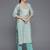 women ethnic motifs printed regular sequinned kurta with trousers & with dupatta