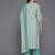 women ethnic motifs printed regular sequinned kurta with trousers & with dupatta