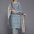 women ethnic motifs printed regular thread work kurta with trousers & with dupatta