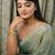 Green  chiffon stone work saree