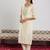 women ethnic motifs printed regular sequinned kurta with trousers & with dupatta