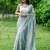 Teal teal embellished sequinned  georgette saree