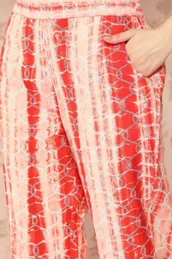 women dyed regular thread work kurta with trousers & with dupatta