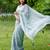 Teal teal embellished sequinned  georgette saree