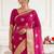 Magenta ethnic motifs zari organza designer kanjeevaram saree