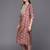 women ethnic motifs printed regular sequinned kurta with trousers & with dupatta