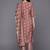 women ethnic motifs printed regular sequinned kurta with trousers & with dupatta