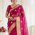 Magenta ethnic motifs zari organza designer kanjeevaram saree