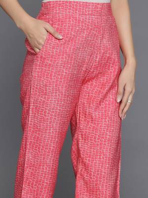women printed empire kurta with trousers & with dupatta 6