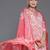 women printed empire kurta with trousers & with dupatta