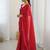 Red striped  georgette zari saree with blouse piece