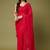 Red women embellished sequinned poly georgette designer saree